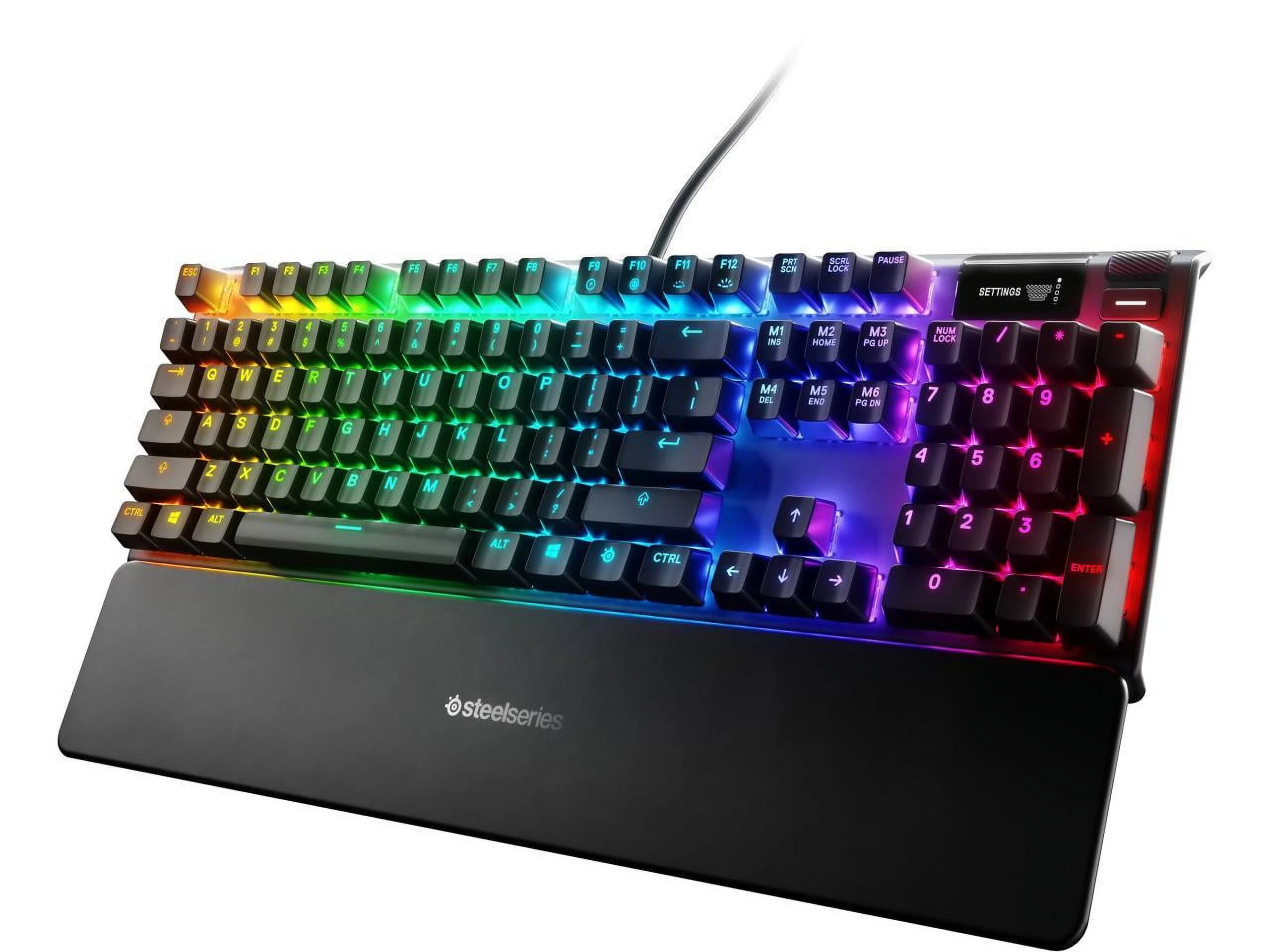 SteelSeries Apex Pro Mechanical Gaming Keyboard – Adjustable Actuation Switches – World’s Fastest Mechanical Keyboard – OLED Smart Display – RGB Backlit