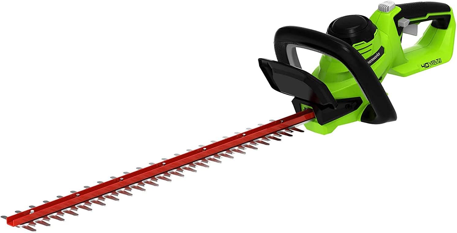 Greenworks 40V 24" Cordless Hedge Trimmer (1" Cutting Capacity), 2.0Ah USB Battery and Charger Included