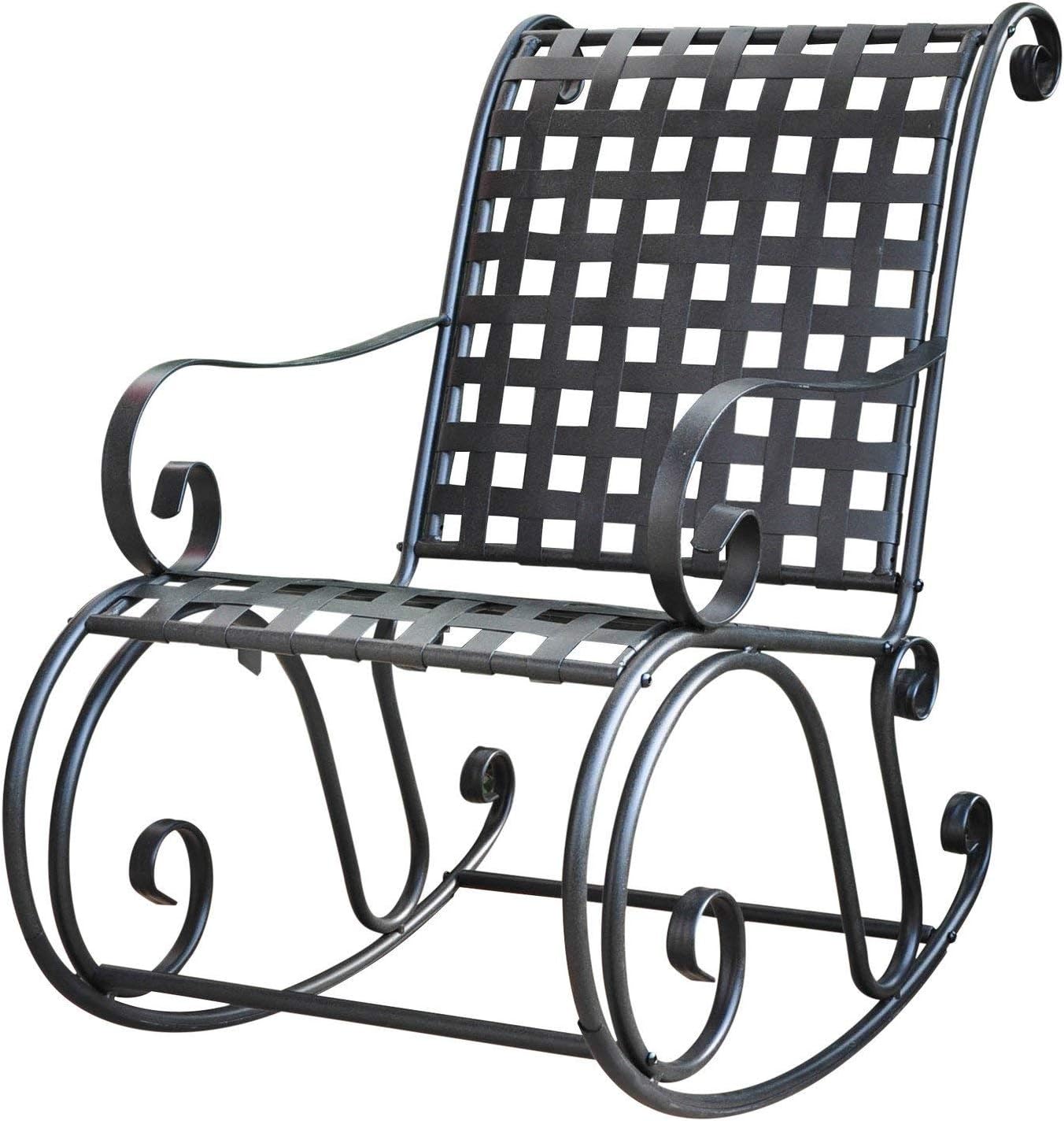 International Caravan Iron Outdoor Patio Rocker