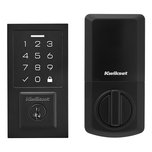 Kwikset SmartCode 270 Keyless Electronic Contemporary Touchpad Deadbolt, Auto Door Lock, SmartKey Re-Key Security, Matte Black