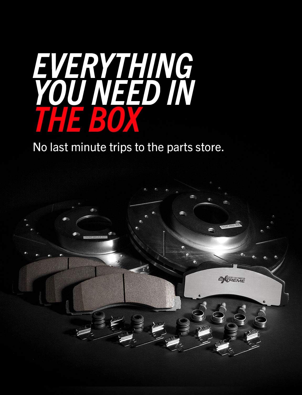 Power Stop K1304-26 Front Z26 Carbon Fiber Brake Pads with Drilled & Slotted Brake Rotors Kit