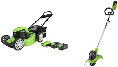 Greenworks 40V 21" Brushless (Smart Pace) Self-Propelled Lawn Mower, 2 x 4Ah USB (Power Bank) Batteries and Charger Included MO40L4413