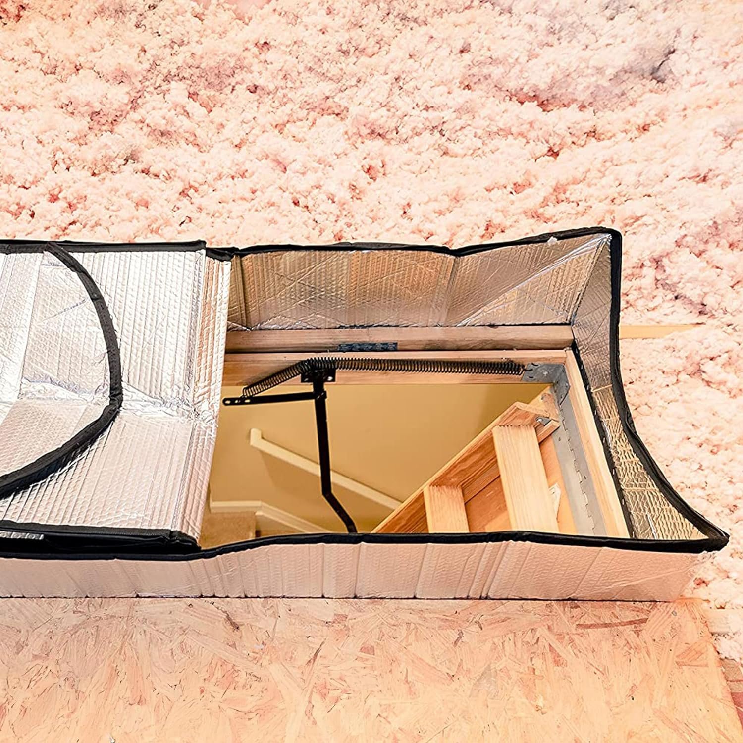 Attic Stairs Insulation Cover 25x54x11 Pack of 10 Attic Door Insulation Covers R-Value 230 GSM Attic Insulation Cover Attic Fan Insulation Cover, Attic Tent Insulation Cover with Zipper Access