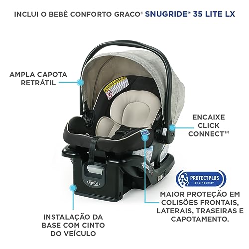 Graco Modes Element LX Travel System | Includes Baby Stroller with Reversible Seat, Extra Storage, Child Tray, One Hand Fold and SnugRide 35 Lite LX Infant Car Seat, Lynwood