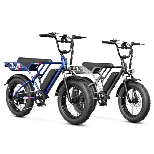 Jasion RetroVolt Electric Bike for Adults,【1500W Peak Motor & 30MPH & 70Miles】 Electric Dirt Bike,Dual Suspension Ebikes for Adults, 20" Fat Tire Ebike with 48V 13Ah Battery, UL 2849 Tested