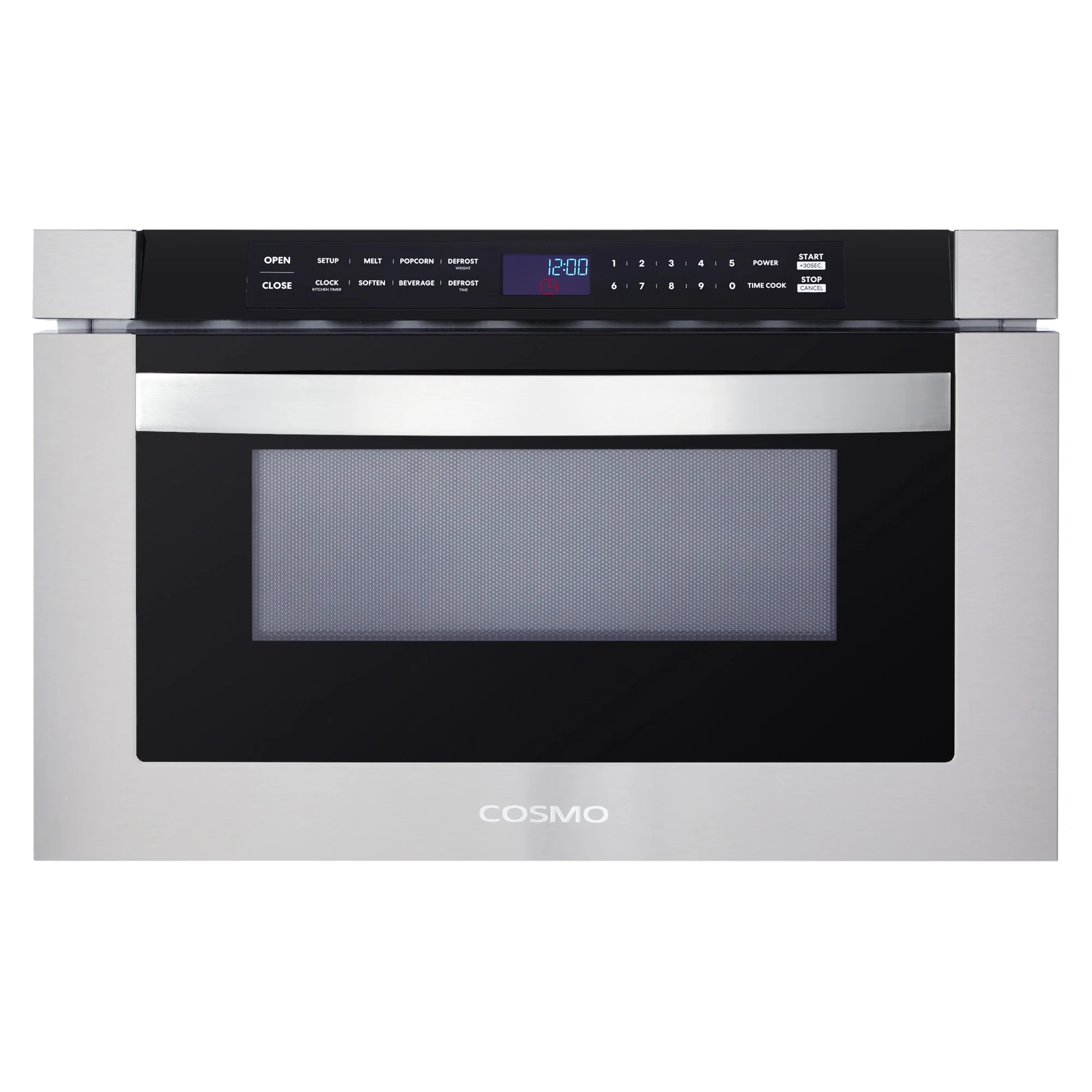 Cosmo 5 Piece Kitchen Appliance Package With 30" Electric Cooktop 30" Wall Mount Range Hood 24" Single Electric Wall Oven 30" Over-The-Range Microwave & French Door Refrigerator