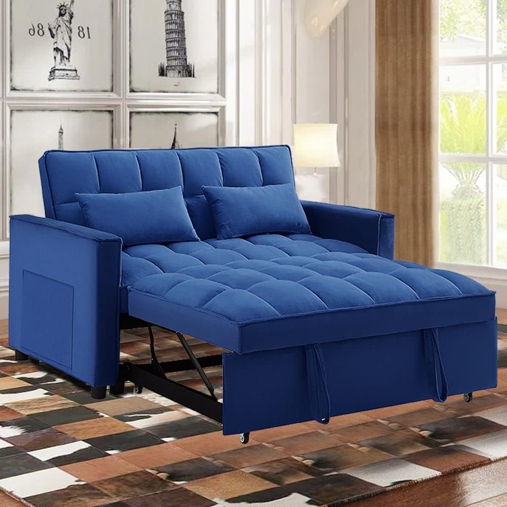 Overstock 55" Width Convertible Loveseat, Sleeper Sofa, Sofa Bed Grey