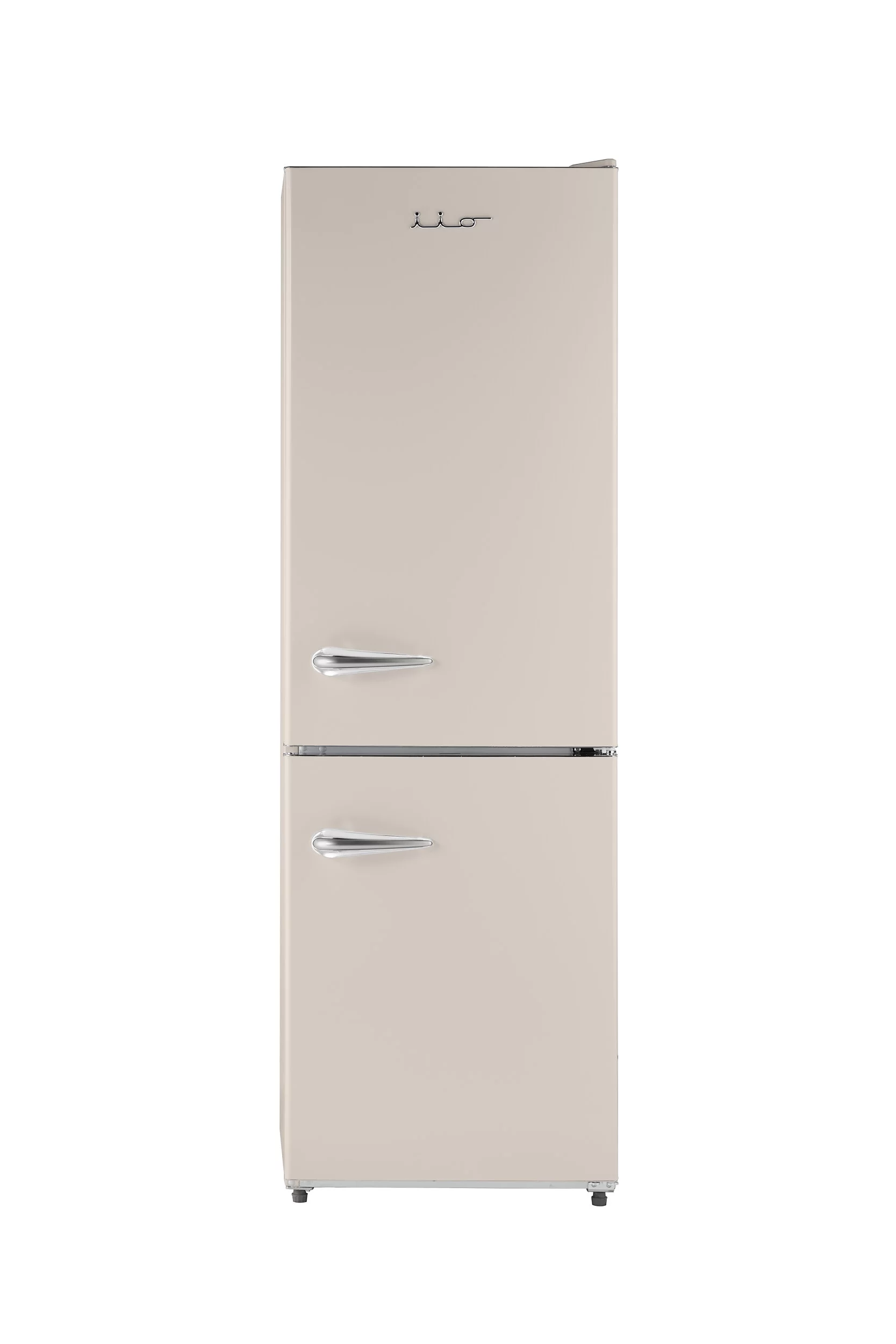 iio 24" 11 Cu Ft Bottom Freezer Retro Refrigerator, Fridge for Bedroom, Multiflow 360°, Small Mini Ice Cube Tray, 1 Fruit container, LED, Dorm RV Office Beverage Quiet Compressor, Cream (Right Hinge)