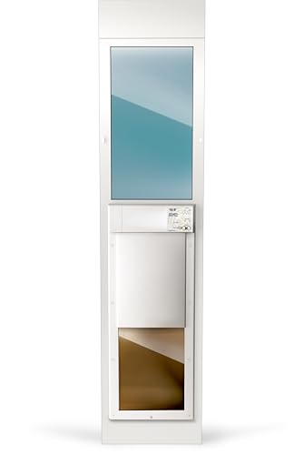 Power Pet Electronic Dog Door - High Tech Pet Electronic Pet Doors - Fully Automatic Sliding e-Glass Electronic Dog Doors - Large Pets up to 100 lbs - Tall 92-3/4 - 96 Patio Doors - PX2-SEGT