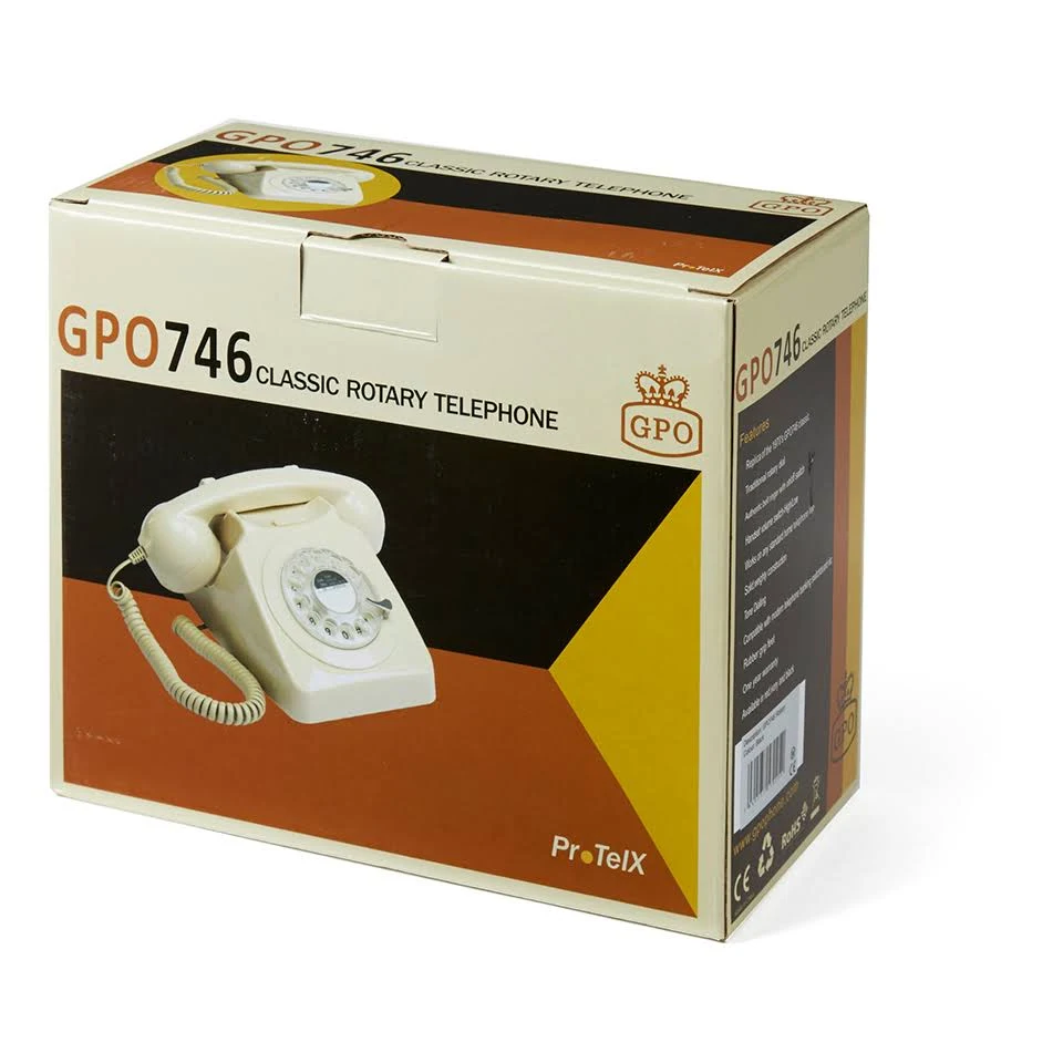 GPO Retro 746 Rotary Dial Telephone - Ivory White