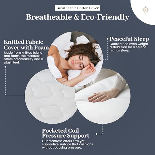 Twin Bed Mattress – 12 Inch Hybrid Twin Mattress with Pocketed Coil Spring with High Density & Comfort Cold Foam - Eco-Friendly, Breathable Twin Size Mattress Medium Firmness
