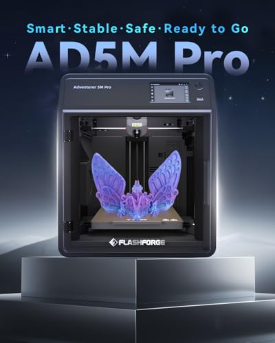 FLASHFORGE 3D Printer AD5M, CoreXY 600mm/s High-Speed Printer with 1-Click Auto Leveling, High-Temp Direct Drive Extruder, 3s Quick-Swap Nozzle, 220×220×220mm Build Volume