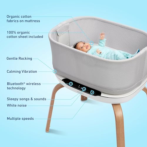 Graco® SmartSense™ Soothing Baby Bassinet – Smart Newborn Bassinet Detects and Automatically Responds to Baby's Cries – for Newborn Babies to 6 Months