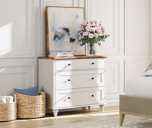 WAMPAT 3-in-1 Sideboard Buffet Cabinet with Storage, Kitchen Pantry Storage Cabinet with Glass Door & Drawer, Console Table Entertainment Center for Living Room Dining Room, Off White
