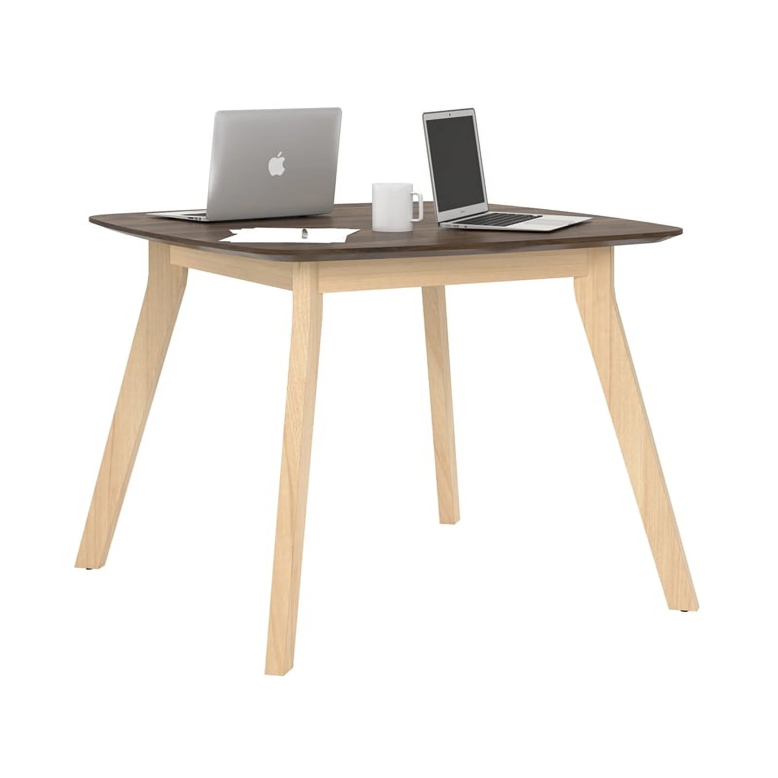Ameriwood AX1 Commercial-Grade Square Meeting Table in Walnut