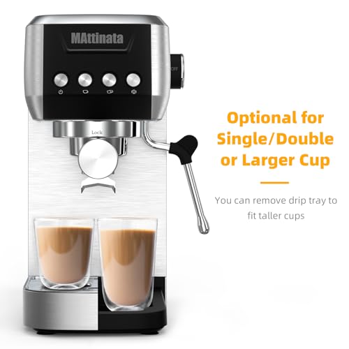 Cappuccino Machine, Latte Machine with Automatic Milk Frother, 20 Bar Espresso Machine for Home Gifts, Espresso Maker with Touchscreen, Stainless Steel Style