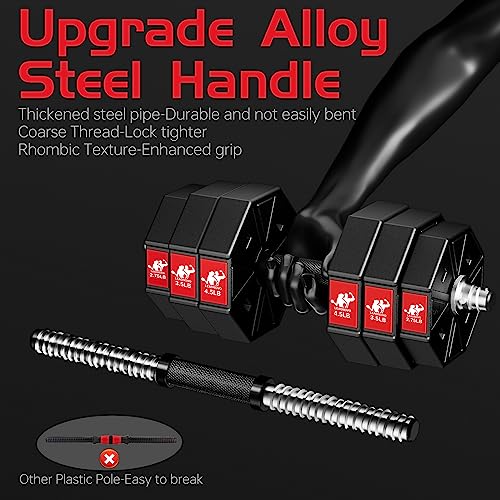 Adjustable Weights Dumbbells Set, 44Lbs 66Lbs 88Lbs 3 in 1 Adjustable Weights Dumbbells Barbell Set, Home Fitness Weight Set Gym Workout Exercise Training with Connecting Rod for Men Women