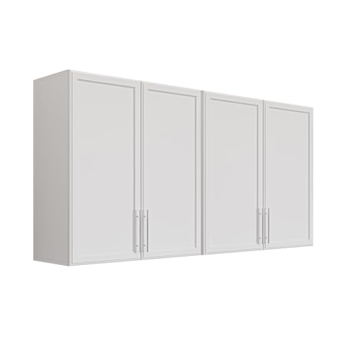 FIMELLO 30" Laundry Room Wall Cabinet with Adjustable Shelf, Large Wall Storage Cabinet, White Wall Cabinet with Doors, Upper Kitchen Cabinet, Cabinets for Laundry, Bathroom, Kitchen -White
