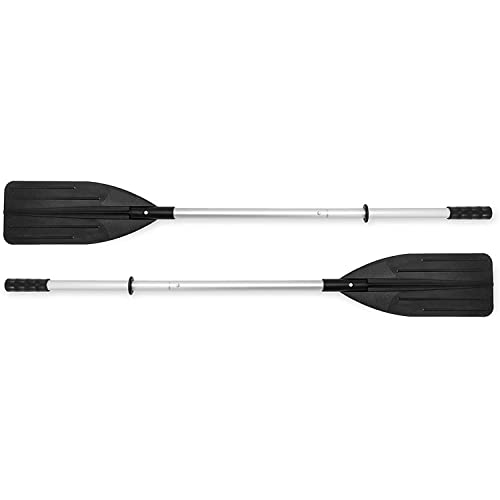 INTEX Excursion Inflatable Boat Series: Includes Deluxe 54in Boat Oars and High-Output Pump – SuperTough PVC – Adjustable Seats with Backrest – Fishing Rod Holders – Welded Oar Locks