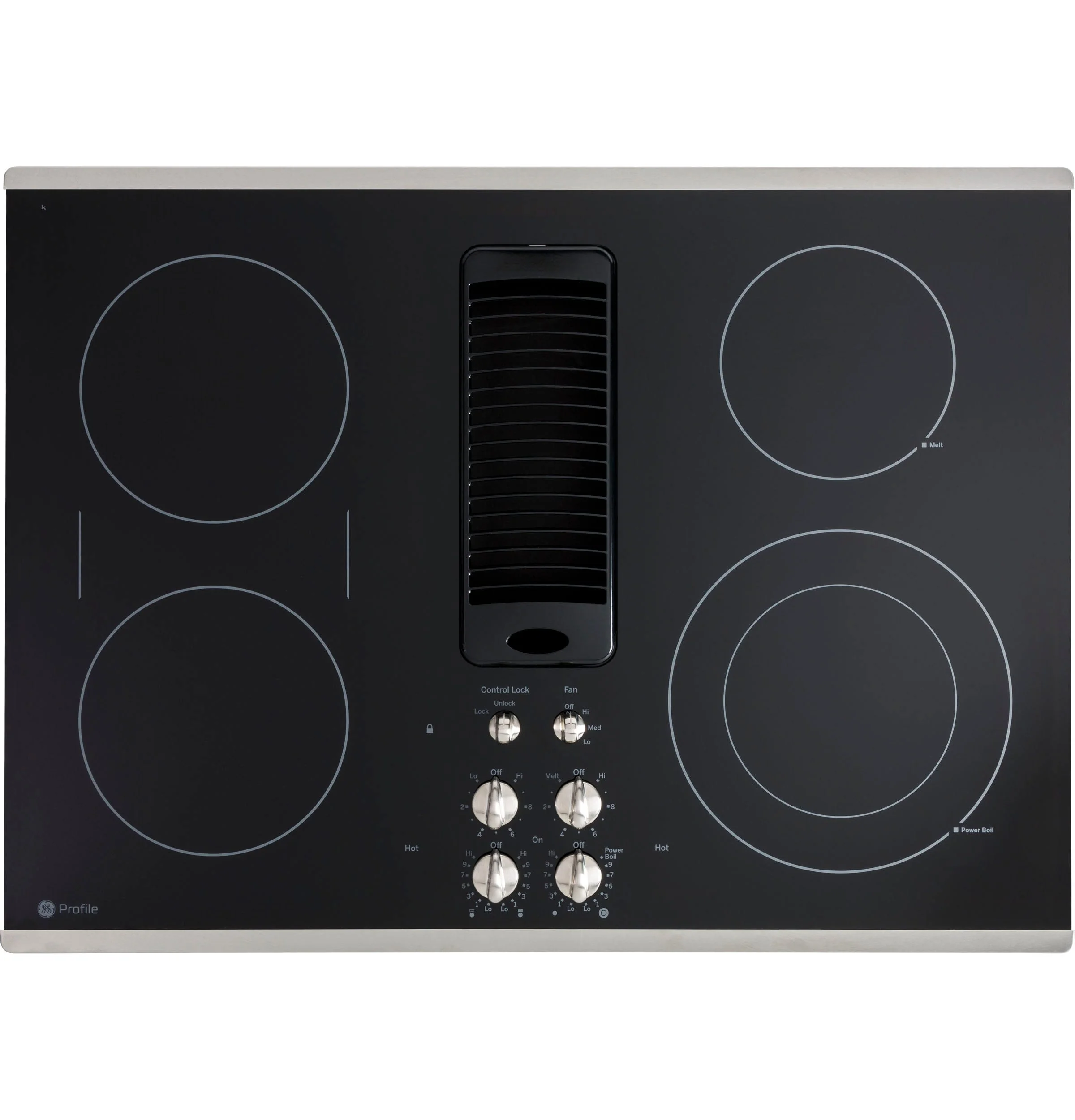 GE Profile 30″ Downdraft Electric Cooktop PP9830SRSS