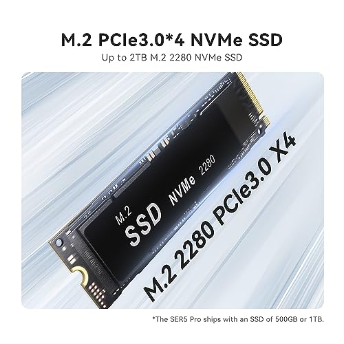 Beelink SER5 MAX Mini PC, AMD Ryzen 7 5800H(7nm, 8C/16T) up to 4.4GHz, Mini Computer 32GB DDR4 RAM 500GB NVME SSD, Micro PC 4K@60Hz Triple Display, Mini Gaming Computer WiFi6/BT5.2/54W/HTPC/W-11 Pro