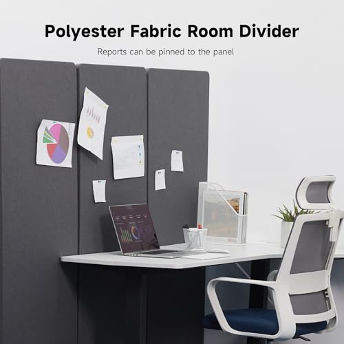 Real Relax Freestanding Room Divider, 24" x 66" Privacy Screen, Single Panel Cubicle Divider with Fixed and Sliding Feet, Removable Side Zipper, for School, Office, Hospital, Living Area, Library