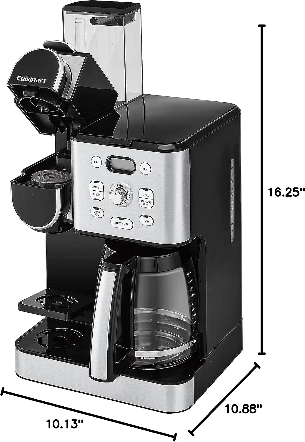 Cuisinart SS-15W Maker Coffee Center 12-Cup Coffeemaker and Single-Serve Brewer, White Stainless Steel