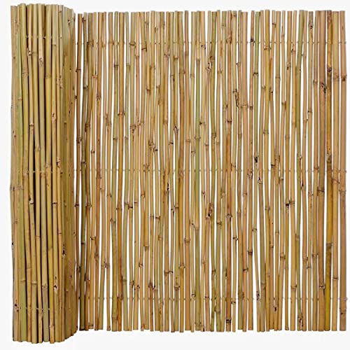 6Ft High x 8 Ft Long x 0.7In D Bamboo Screen, Natural Bamboo Fence Rolls, Eco-Friendly Bamboo Fencing for Outdoor Balcony Patio Garden Border Pool