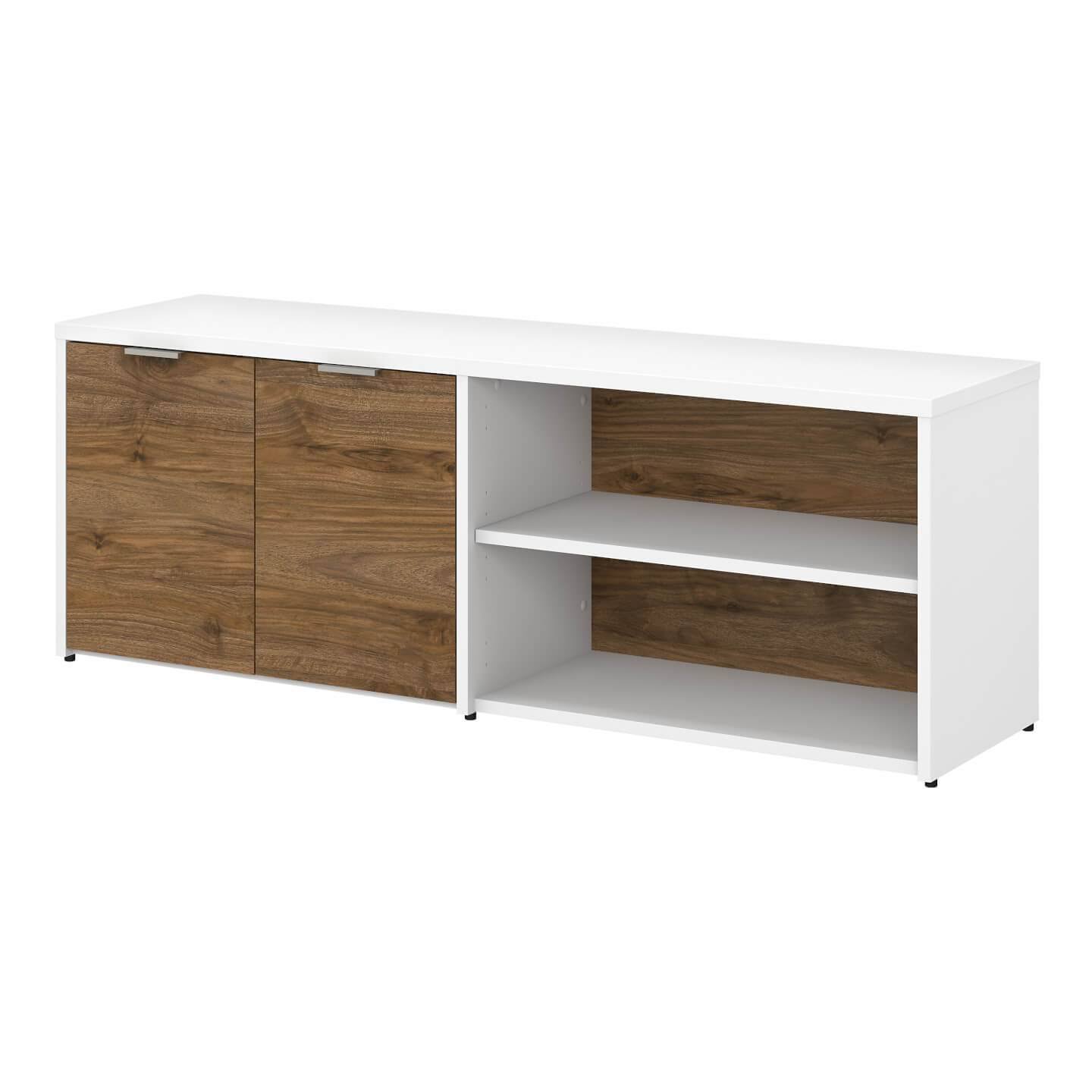 Bush Business Furniture Jamestown Low Storage Cabinet with Doors and Shelves | Storm Gray/White