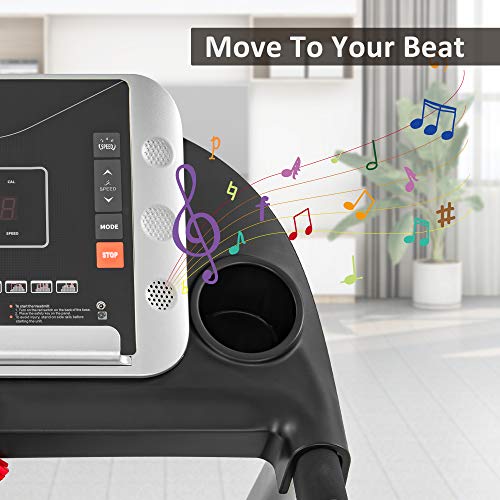 Foldable Treadmill, 2.5 HP Portable Compact Treadmill with Incline LED Displays, 7.5MPH Treadmill Walking Pad Load Capacity 220LBS for Home Office