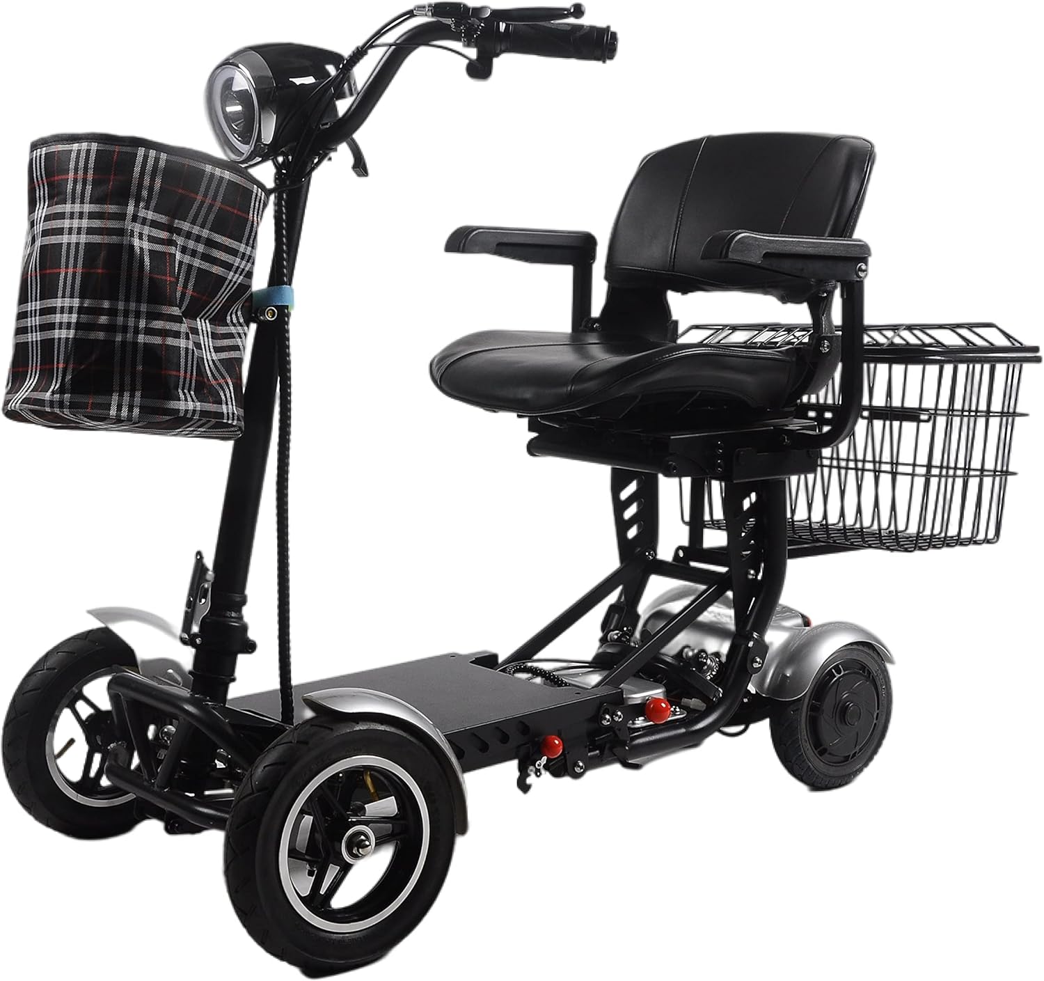 Darkshadows by MaritSA - Foldable 4 Wheel Mobility Scooter for Seniors. Long Range Battery 15.6AH-25 Mile Range (Model8)