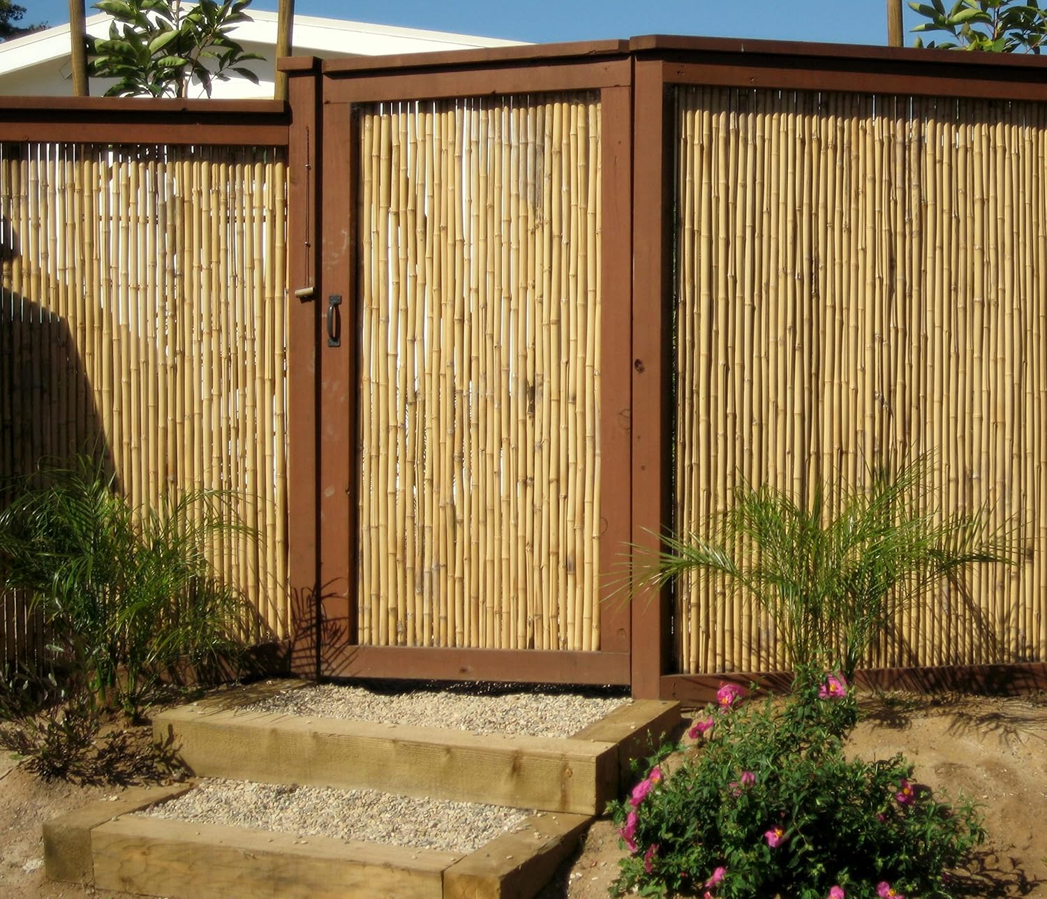 Backyard X-Scapes Natural Bamboo Fencing Decorative Rolled Fence Panel 0.75 in D x 6 ft H x 8 ft L