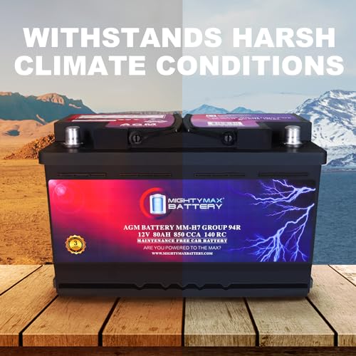 Mighty Max Battery MM-H5 Start and Stop Car BCI Group Size 47 12V 60 AH, 100RC, 680 CCA Rechargeable AGM Car Battery
