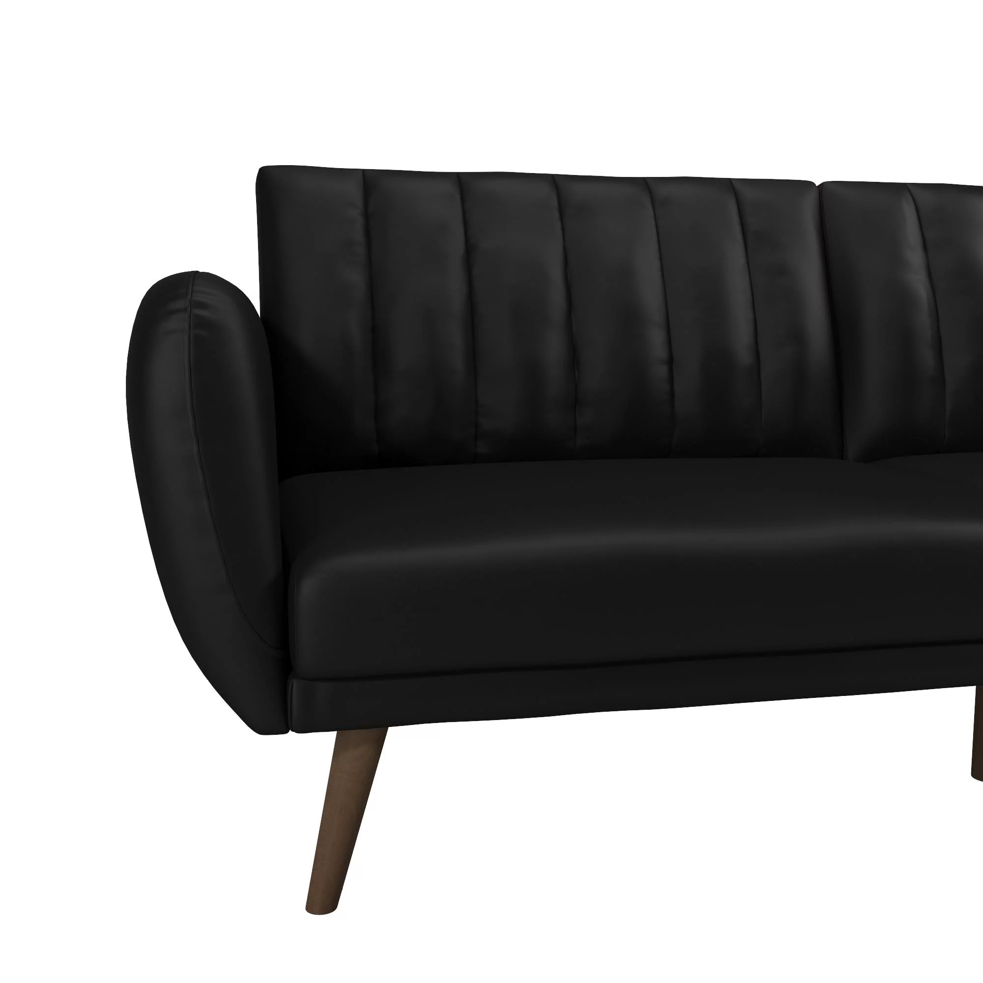 Novogratz Brittany Futon, Black Faux Leather
