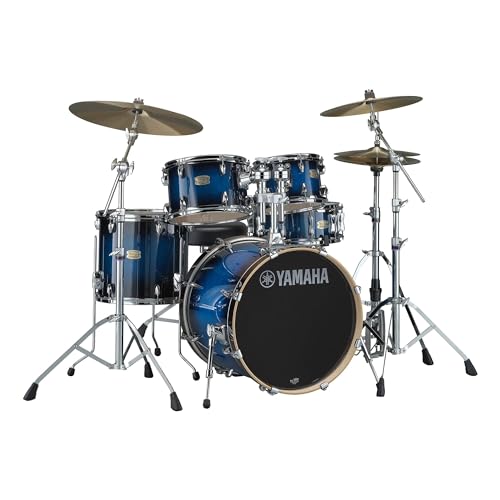 Yamaha Stage Custom Birch 5pc Shell Pack with a 22" Kick 14” Snare Drum in Matte Surf Green for Students and Working Drummers (SBP2F50MSG)