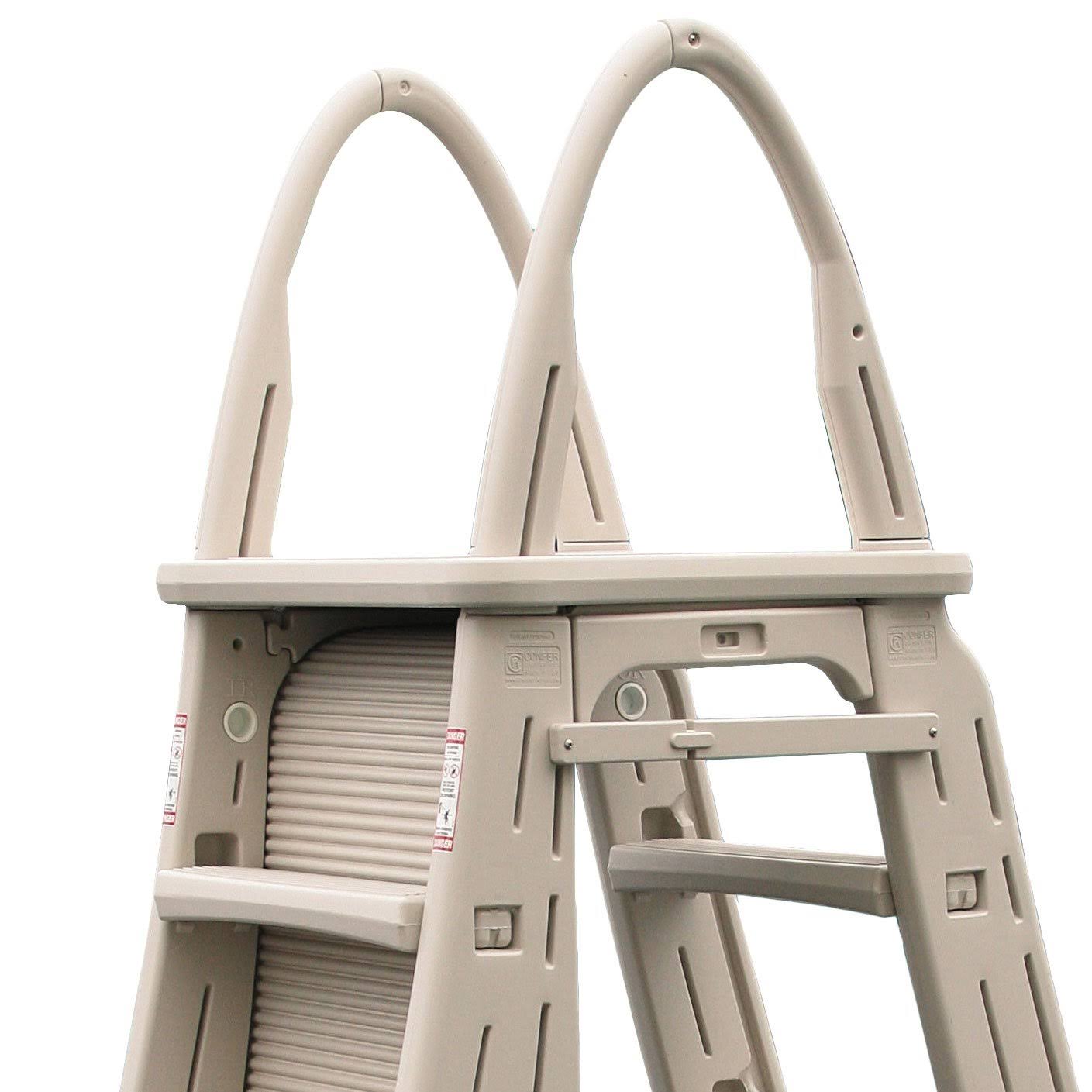 Confer Plastics A-Frame 7200 Above Ground Adjustable Pool Roll-Guard Safety Ladder