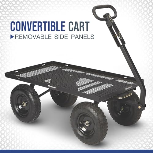 Strongway Steel Dump Cart with Removable Liner - 1200-Lb. Capacity, 50in.L x 24in.W Overall Size