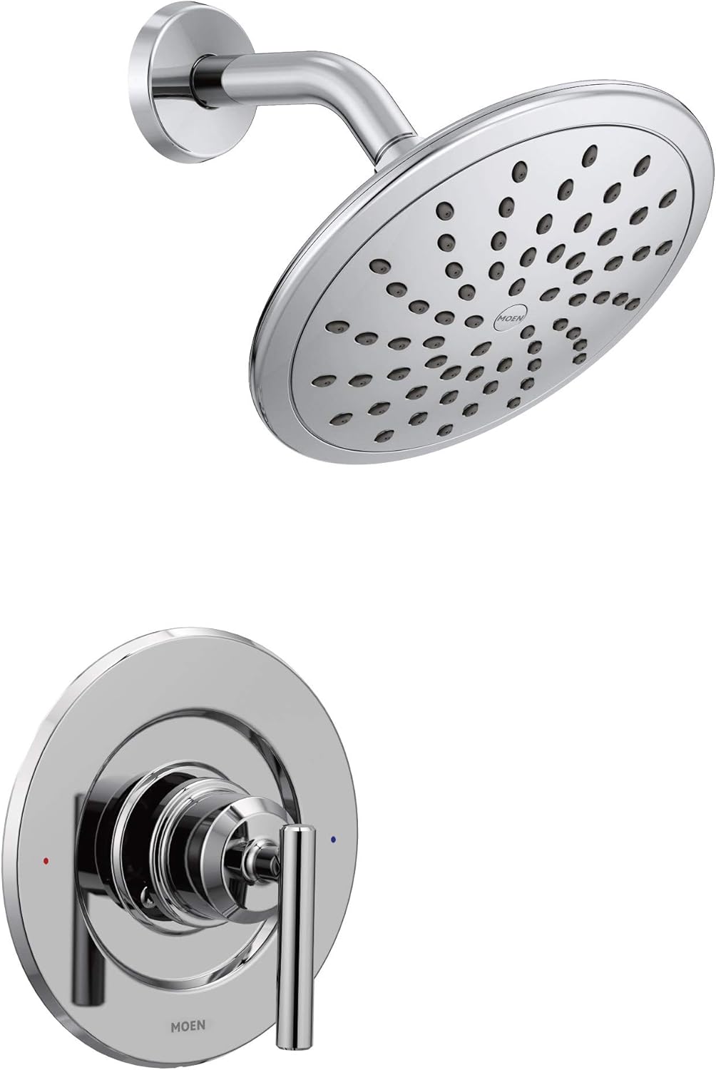 Moen T3002EP Gibson Posi-Temp Pressure Balancing Modern Shower Only Trim with 8-Inch Rainshower, Valve Required, Chrome Pack of 2