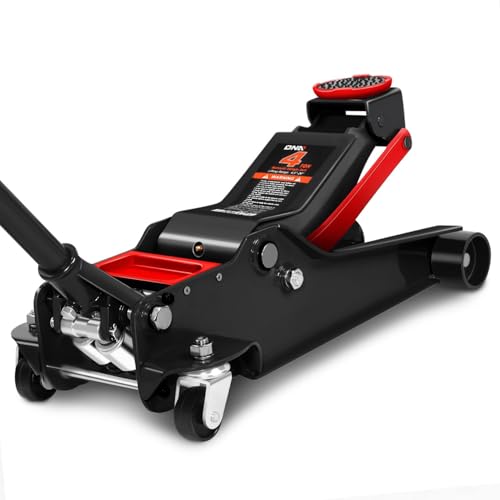 DNA MOTORING Floor Jack 3 Ton (6000 lbs) Capacity, Fast Lift Service Jack Low Profile Steel Heavy Duty Hydraulic Car Jack, Lifting Range 3"-20", Black, TOOLS-00475-BK
