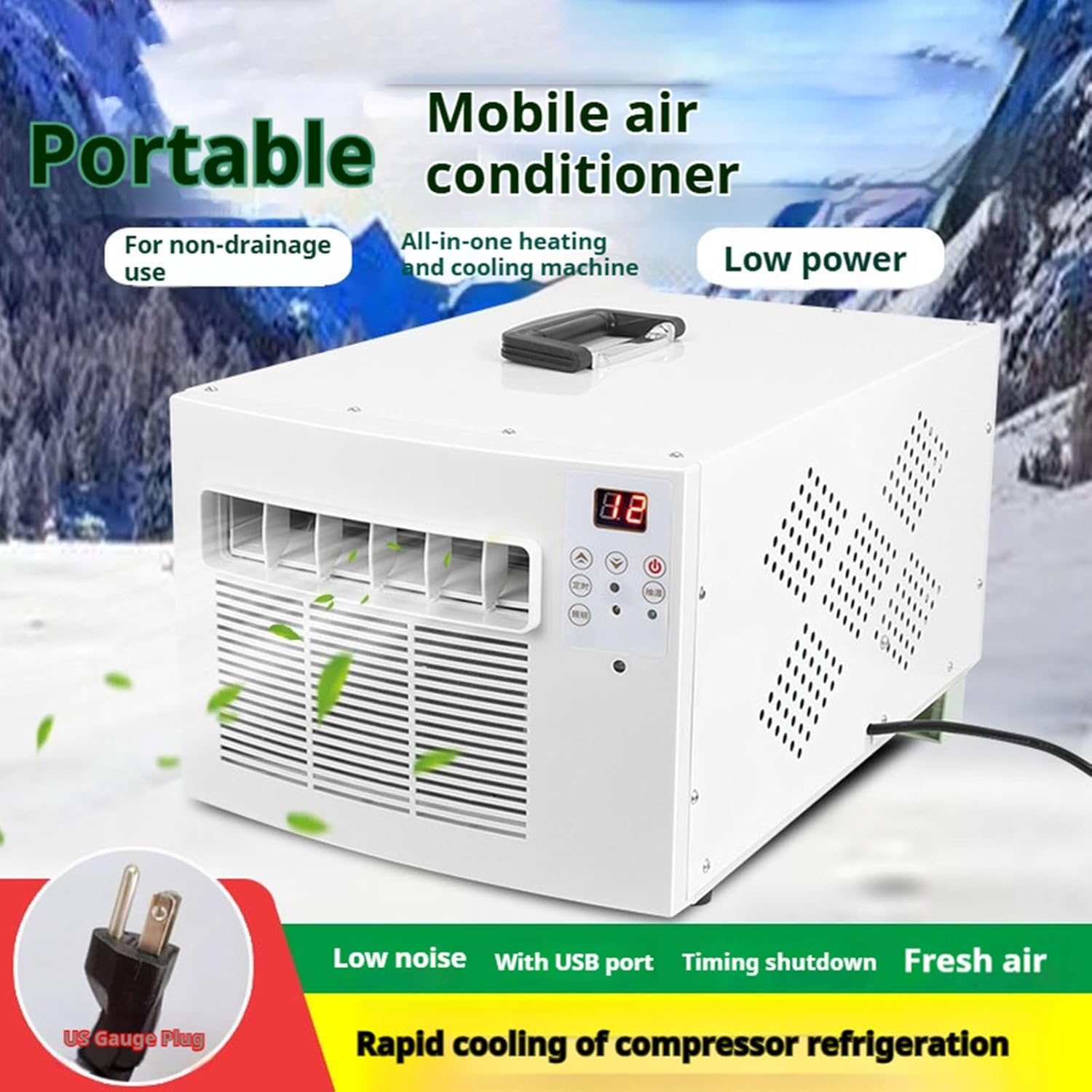 Portable Camping Ac, Mini Air Conditioner Without External Unit Mobile Air Conditioning, Outdoor Tent Small Air Conditioning Suitable For Both Indoor And Outdoor Use