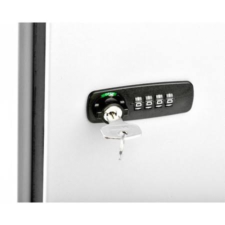AdirOffice 100-Key White Storage Cabinet with Combination and Key Lock 683-100-WHI