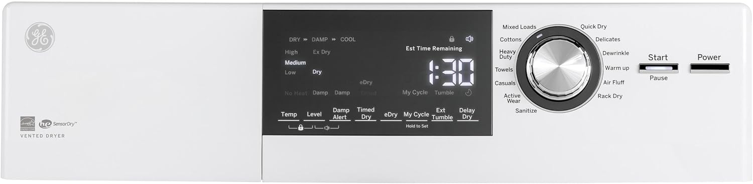 GE® 24" 4.3 Cu.Ft. Front Load Vented Electric Dryer with Stainless Steel Basket