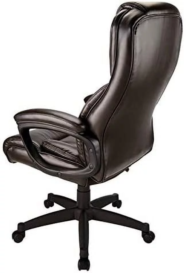 Realspace® Fennington Bonded Leather High-Back Chair, Brown/Black