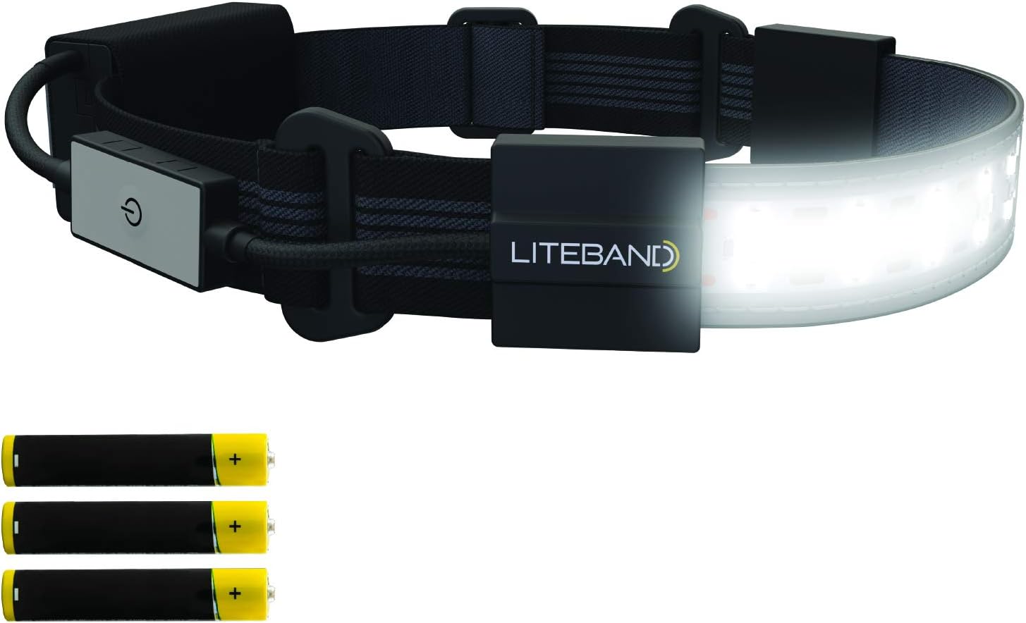 Liteband FLEX 300 Wide-Beam LED Headlamp - 210° Illumination, 300 Lumens, Improved OVLED Design - AAA Batteries, Adjustable, Camping, Running, Hiking, Fits Hard Hats, LBF300-AN, Night