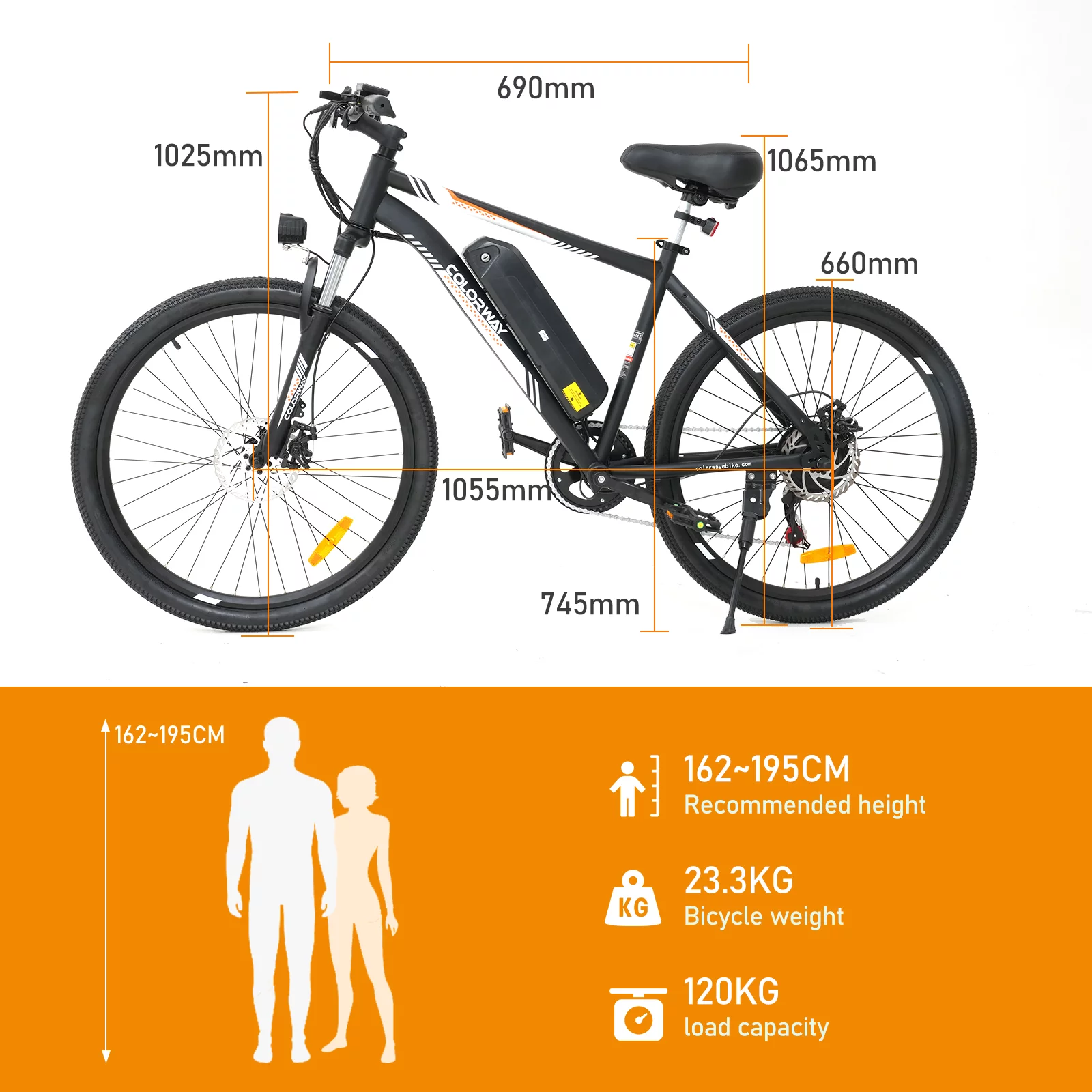 COLORWAY 26 Electric Bike, 500W/36V/11.2AH Removable Battery E Bike,Max.speed 19.9MPH Bicycle for Teenager and Adults-BK15M