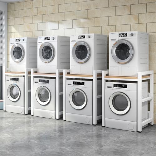 Portable Laundry Room Washer And Dryer Rack, Space-saving Stacking Kit Adjustable Stand Bathroom Washer Tumble Dryer Shelf Stacker, Commercial Home Dishwasher Storage Shelf