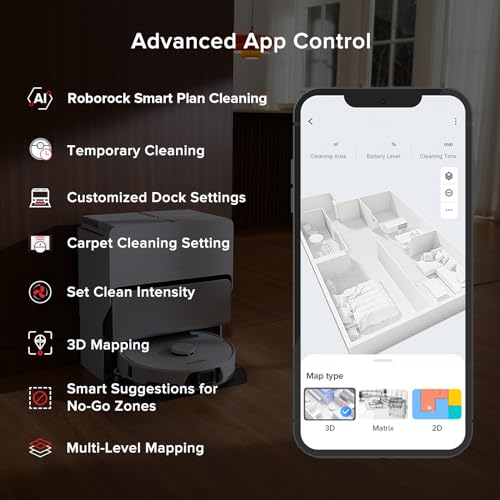 roborock S8 Max Ultra Robot Vacuum and Mop, FlexiArm Design, Auto Mop Washing&Drying, Smart Dirt Detection, Self-Emptying, 8000Pa Suction, 20mm Mop Lifting, Obstacle Avoidance, Auto Add Cleaner