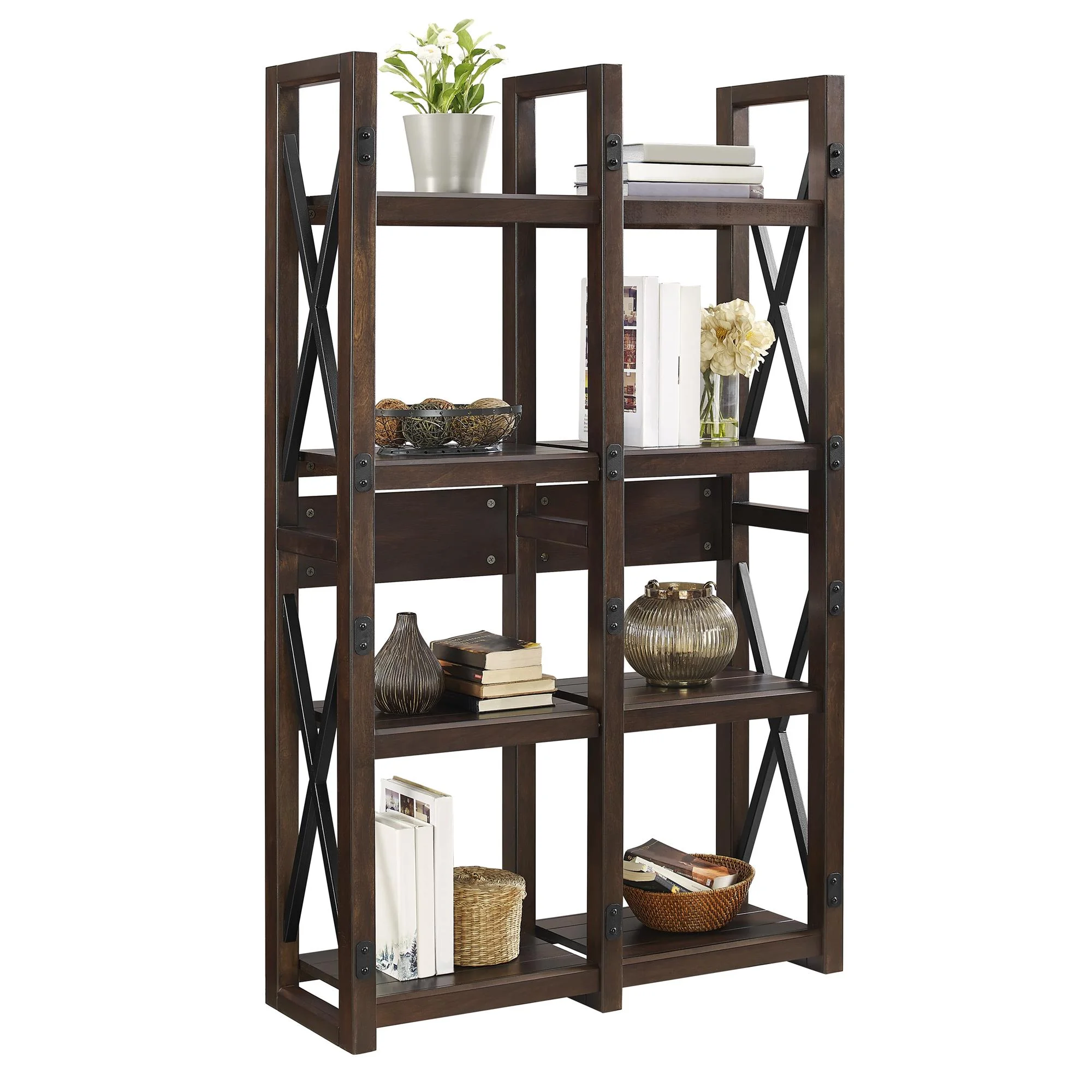 Ameriwood Home Wildwood Wood Veneer Bookcase/Room Divider, Espresso