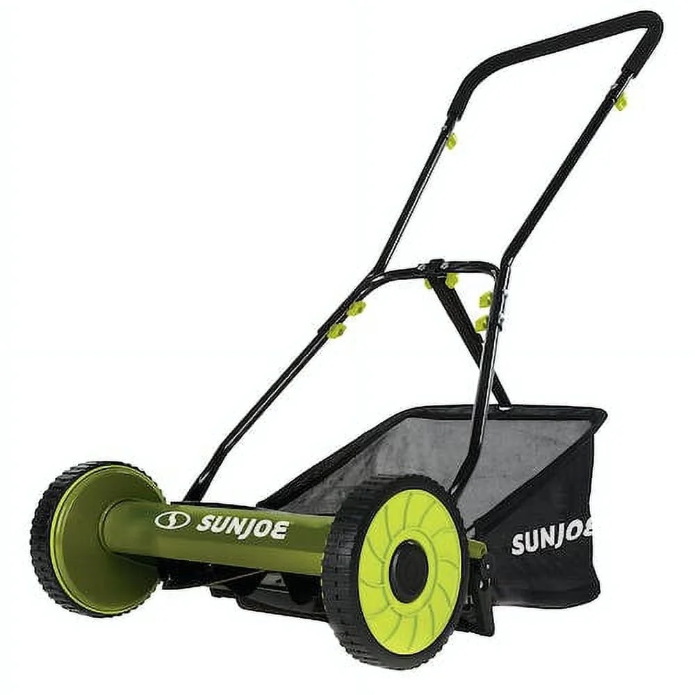 Sun Joe 16-inch Manual Reel Mower W/ Grass Catcher, 4-Position - Curated Treasures Market
