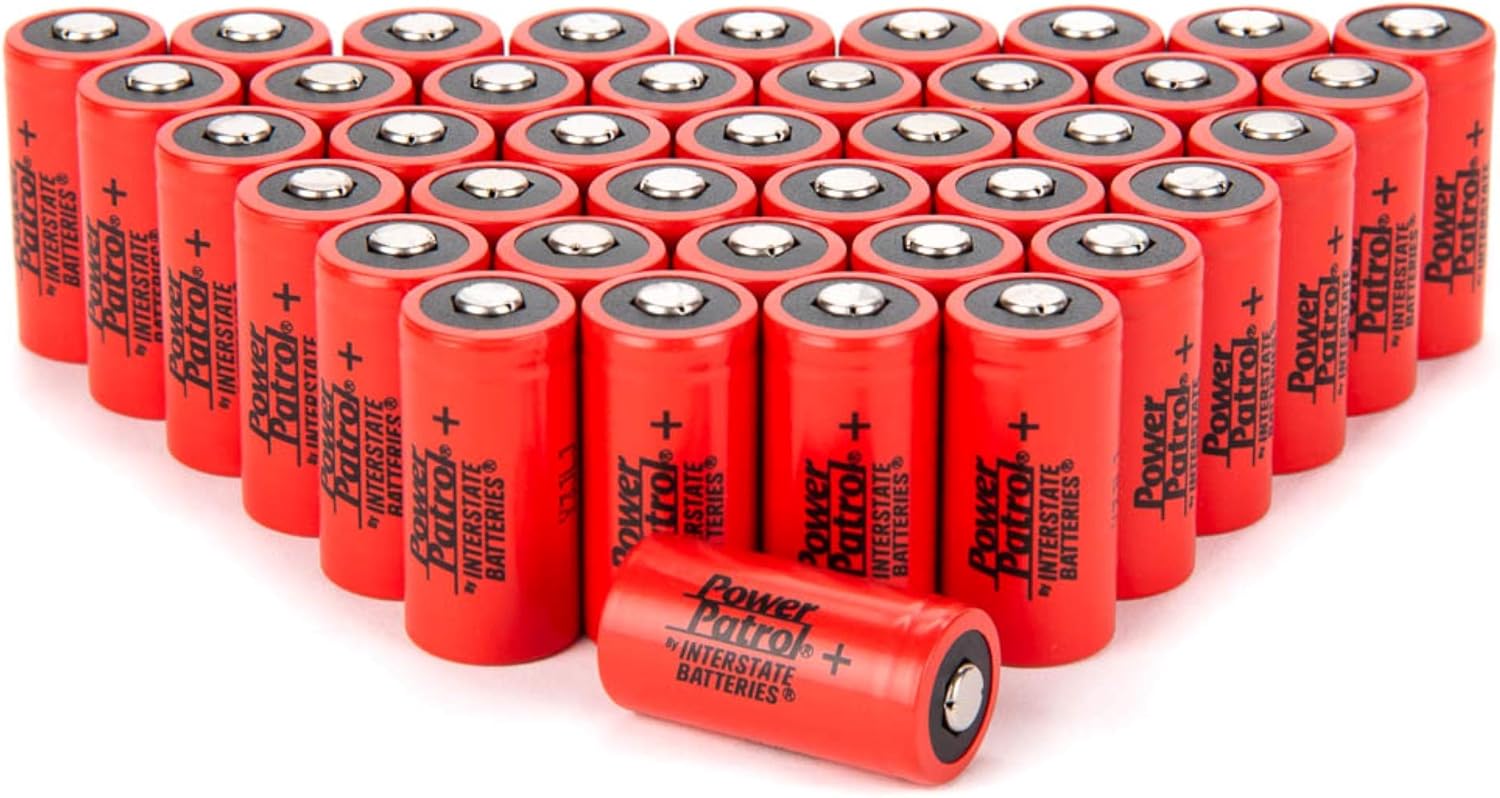 Interstate Batteries Power Patrol CR123A 3V Lithium Battery (40 Pack) 3 Volt 1.55mAh Lithium-ion Batteries (PHO0018) Film, Digital Cameras, Camcorders, Flashlights Pack of 2